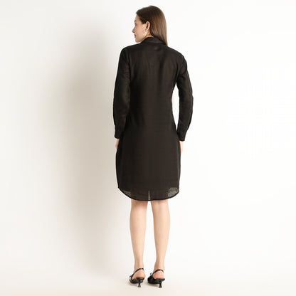Elara – Luxury Minimal Shirt-Style 60 Lea 100% Pure Linen Dress – Noiré
