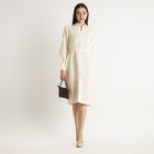 Aurelia – Premium Sculpted Hourglass Linen Shirt Dress – Ivory