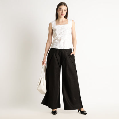 Cleopatra – Premium Tulip Wrap Linen Trousers – Noiré