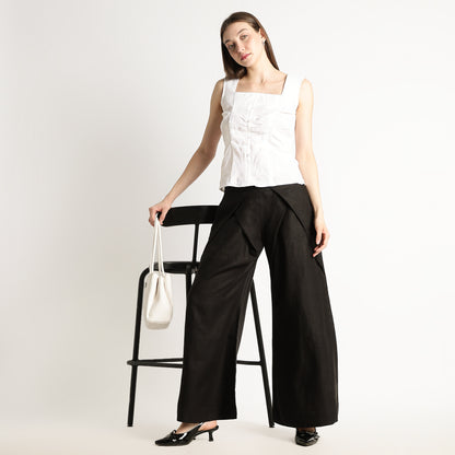 Cleopatra – Premium Tulip Wrap Linen Trousers – Noiré