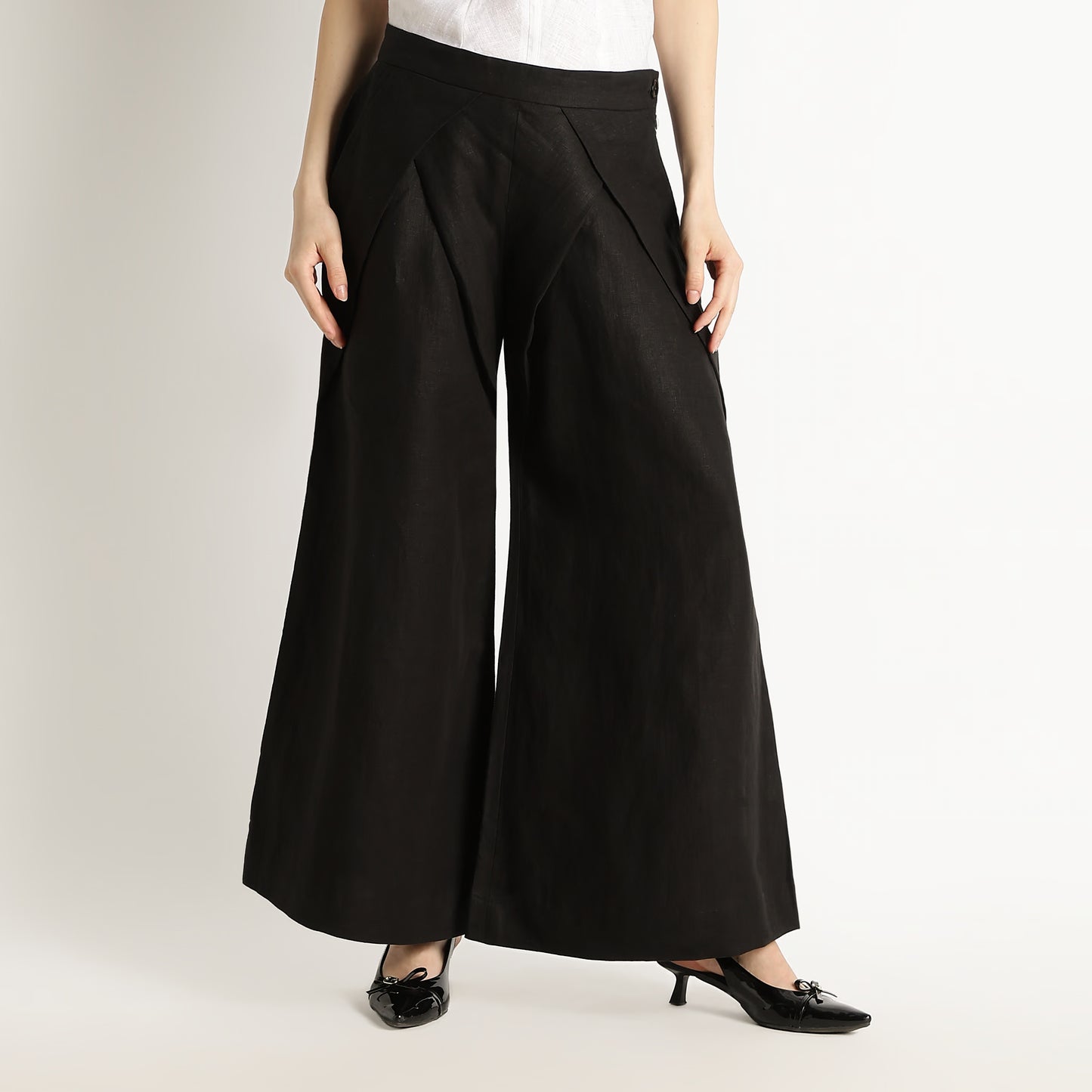 Cleopatra – Premium Tulip Wrap Linen Trousers – Noiré
