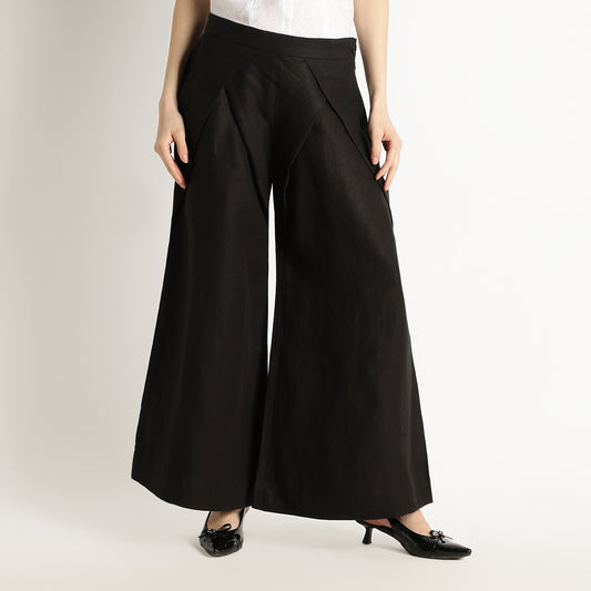 Cleopatra – Premium Tulip Wrap Linen Trousers – Noiré