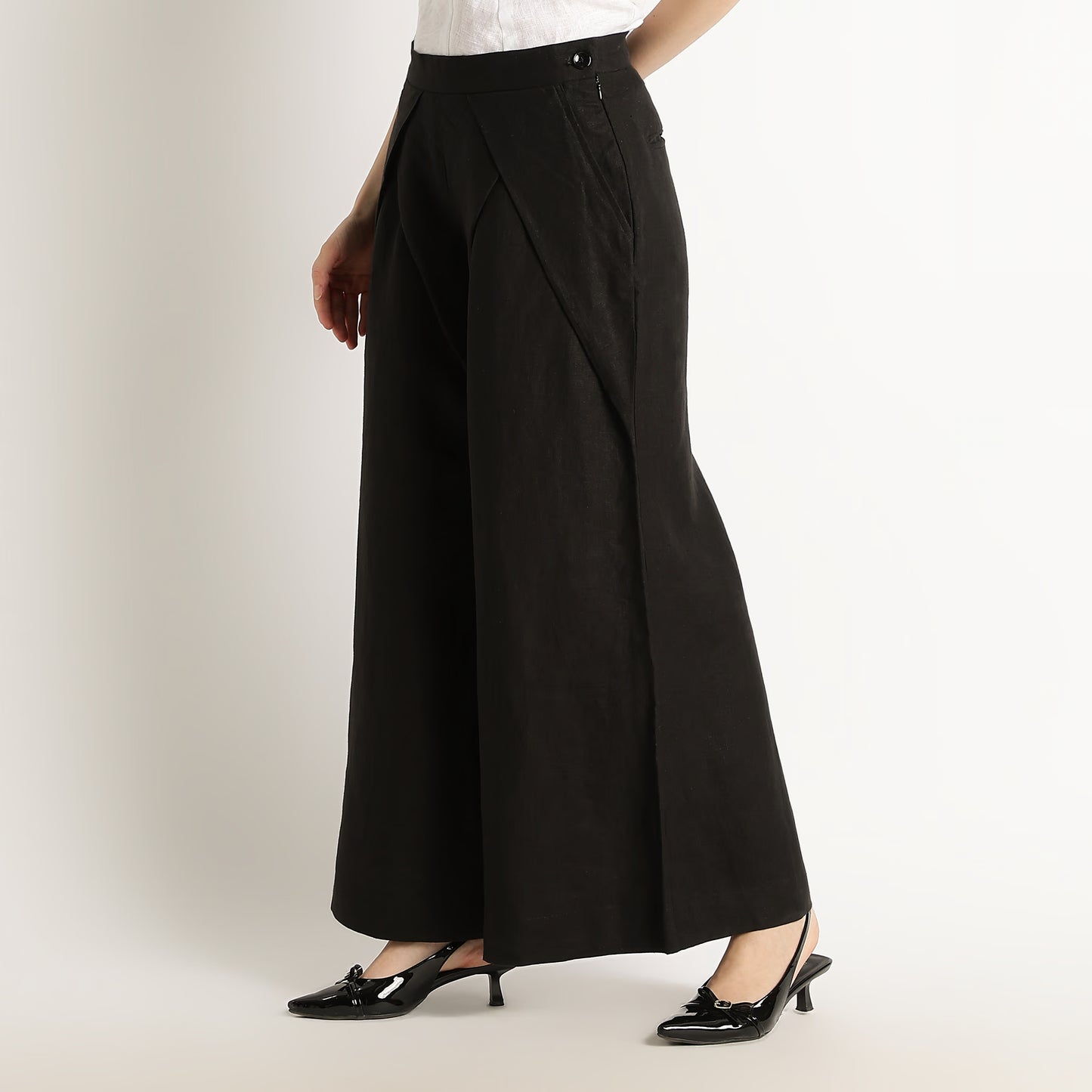 Cleopatra – Premium Tulip Wrap Linen Trousers – Noiré