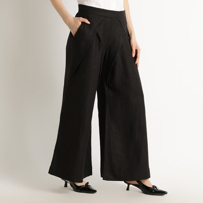 Cleopatra – Premium Tulip Wrap Linen Trousers – Noiré
