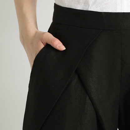 Cleopatra – Premium Tulip Wrap Linen Trousers – Noiré