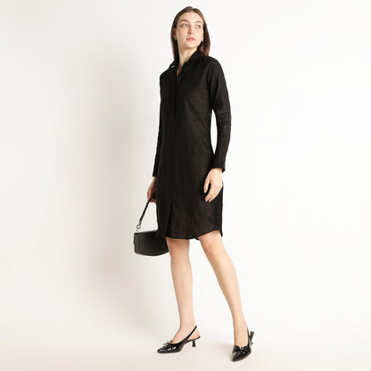 Elara – Luxury Minimal Shirt-Style 60 Lea 100% Pure Linen Dress – Noiré
