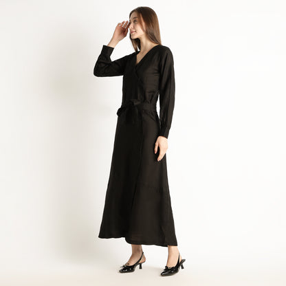 Milano – Fluid Wrap-Style Linen Dress – Noiré