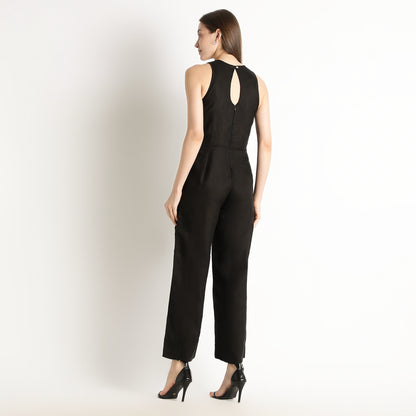 Velora – Sleeveless Wide-Leg Linen Jumpsuit – Noiré
