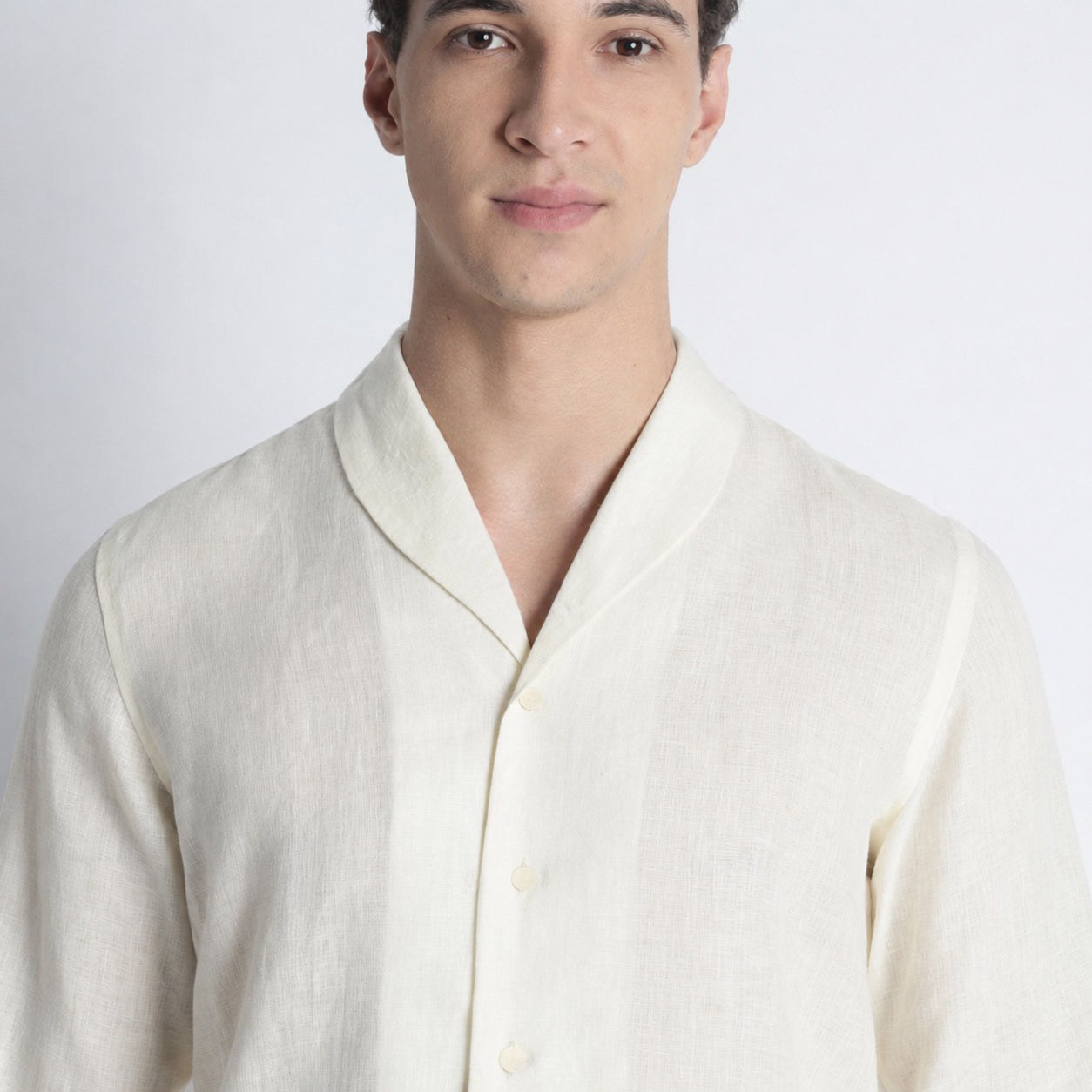 Serpent – Premium Shawl Collar Linen Shirt – Butter