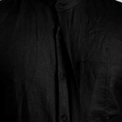 Linho – Luxury Band Collar Concealed Placket 100% Pure Linen Shirt – Noiré
