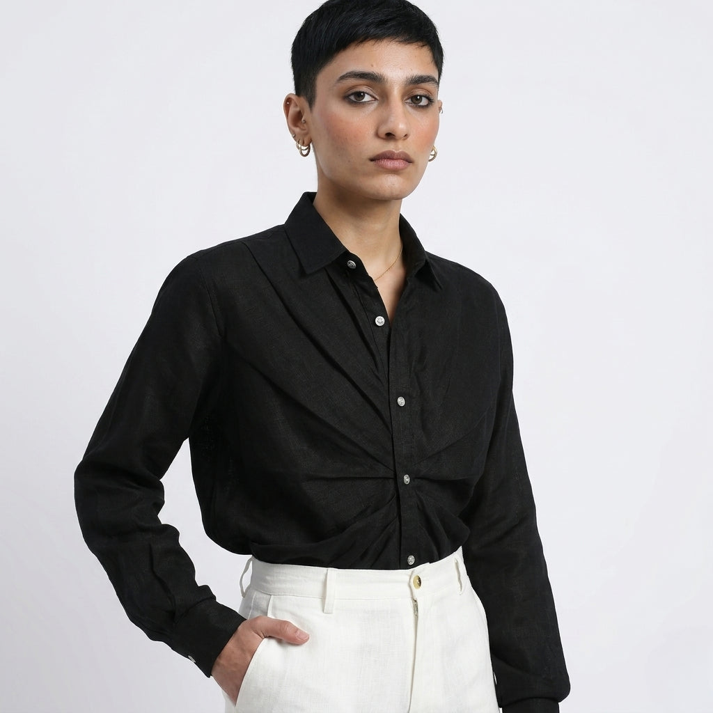 Orion – Premium Bustlock Agender Linen Shirt – Noiré
