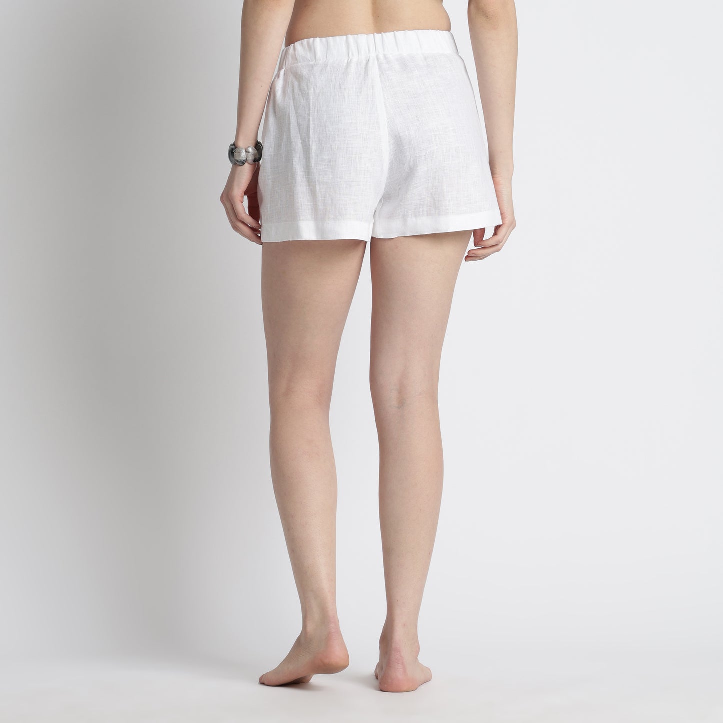 Sloane – Premium Linen Boxer Shorts – Blanc