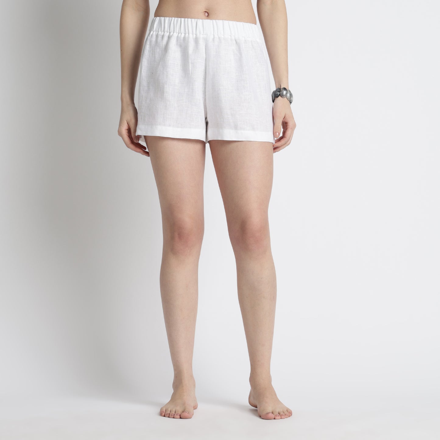 Sloane – Premium Linen Boxer Shorts – Blanc