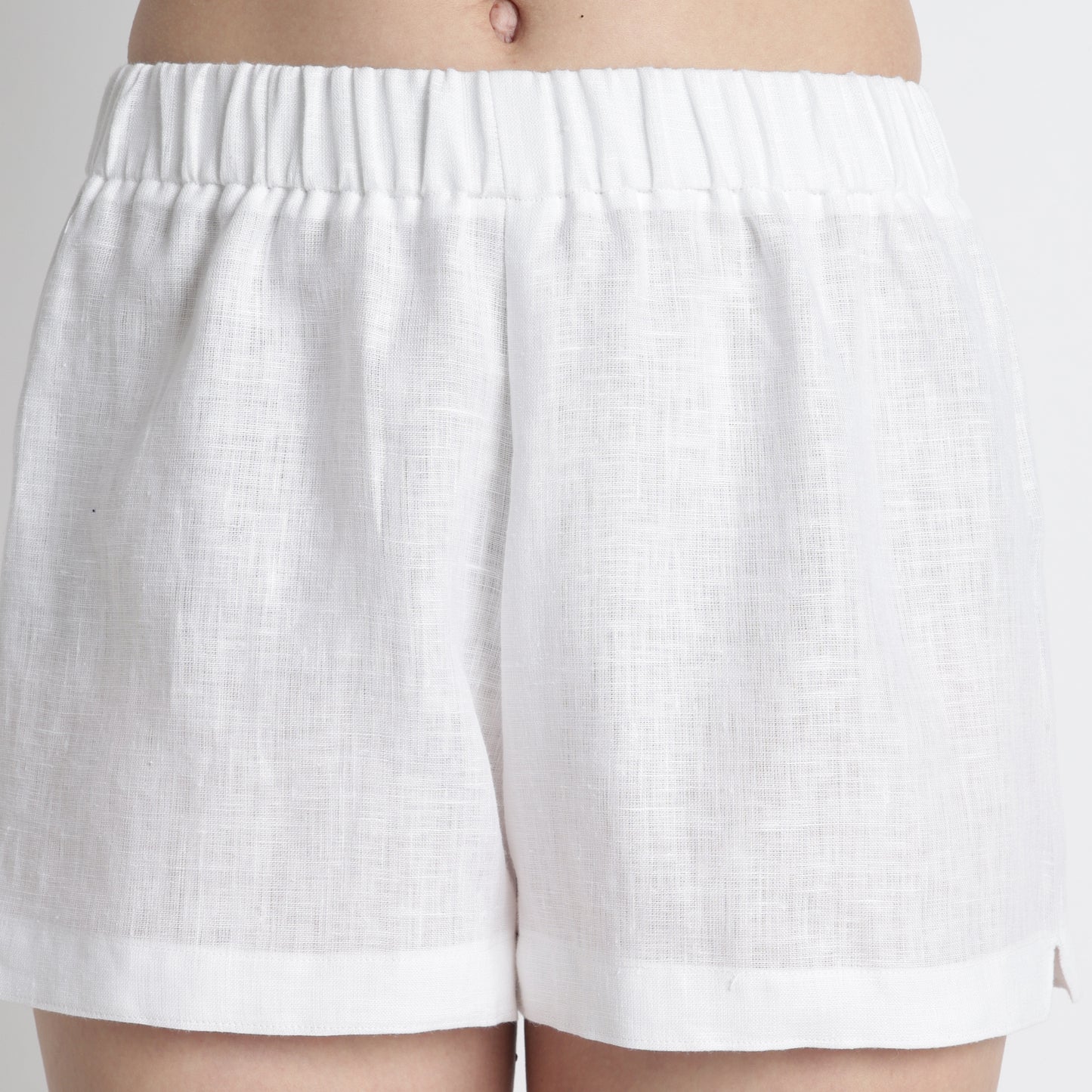 Sloane – Premium Linen Boxer Shorts – Blanc