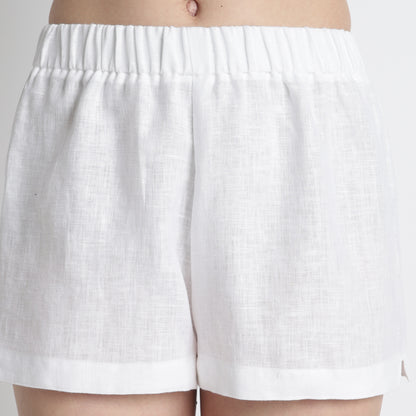 Sloane – Premium Linen Boxer Shorts – Blanc